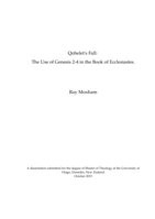 Qohelet's Fall:  The Use of Genesis 2-4 in the Book of Ecclesiastes