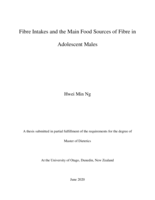 Fibre Intakes and the Main Food Sources of Fibre in Adolescent Males