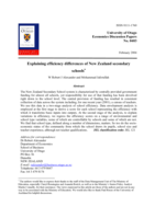 Explaining efficiency differences of New Zealand secondary schools