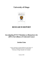 Investigating RNF43 Mutations as Biomarkers for ctDNA Surveillance of Colorectal Cancer