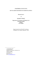 CHARTERED ACCOUNTANTS: KEY PLAYERS IN BUSINESS SUCCESSION PLANNING?