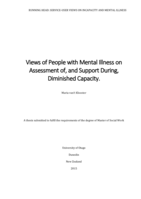 Views of People with Mental Illness on Assessment of, and Support During, Diminished Capacity.
