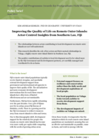 Improving the quality of life on remote outer islands: Actor-centred insights from Southern Lau, Fiji [Policy Brief]