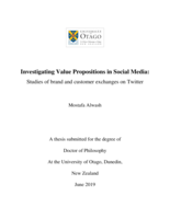 Investigating value propositions in social media: studies of brand and customer exchanges on Twitter