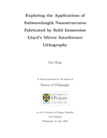 Exploring the Applications of Subwavelength Nanostructures Fabricated by Solid Immersion Lloyd's Mirror Interference Lithography