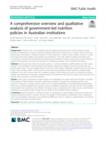A comprehensive overview and qualitative analysis of government-led nutrition policies in Australian institutions