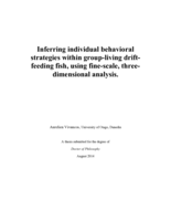 Inferring individual behavioral strategies within group-living drift-feeding fish, using fine-scale, three-dimensional analysis.