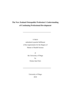 The New Zealand Osteopathic Profession’s Understanding of Continuing Professional Development