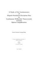 A Study of the Luminescence of Organic-Sensitised Europium Ions in Lanthanum Trifluoride Nanocrystals Towards Optical Amplification