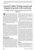 Counsel’s Tables? Seating Counsel and Litigants-in-Person in the Courtroom