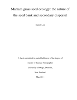 Marram grass seed ecology: the nature of the seed bank and secondary dispersal