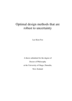Optimal design methods that are robust to uncertainty