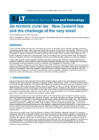De minimis curat lex : New Zealand law and the challenge of the very small