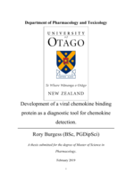 Development of a viral chemokine binding protein as a diagnostic tool for chemokine detection.