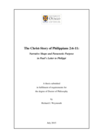 The Christ-Story of Philippians 2:6-11: Narrative Shape and Paraenetic Purpose in Paul’s Letter to Philippi