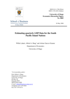 Estimating quarterly GDP Data for the South Pacific Island Nations