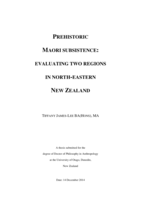 Prehistoric Maori Subsistence: Evaluating Two Regions in North-eastern New Zealand