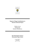Report of Otago contributions to Telecom LifeLink Project