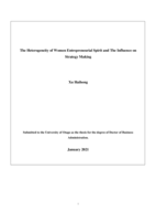 The heterogeneity of women entrepreneurial spirit and the influence on strategy making