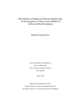 Data Quality in Empirical Software Engineering:  An Investigation of Time-Aware Models in  Software Effort Estimation