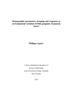 Demographic parameters, foraging and responses to environmental variation of little penguins (Eudyptula minor)