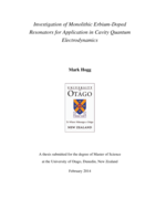 Investigation of Monolithic Erbium-Doped Resonators for Application in Cavity Quantum Electrodynamics