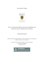 Source of Expertise Affects Perceived Credibility of an Interview Used in a Medical Documentary