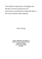 The relative importance of pelagic and benthic primary production for Austrovenus stutchburyi in Blueskin Bay in the South Island, New Zealand