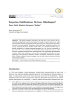Forgeries, Falsifications, Fictions, Fälschungen? Some Early Modern European “Vedas”