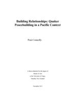 Building Relationships: Quaker Peacebuilding in a Pacific Context.