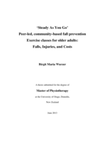 ‘Steady As You Go’ peer-led, community-based fall prevention exercise classes for older adults: Falls, Injuries, and Costs