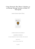 Using Domestic Hot Water Cylinders as an Energy Storage System in Solar PV Microgrids