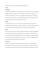The use of coaching in occupational therapy: An integrative review.