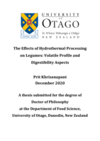 The effects of hydrothermal processing on legumes: Volatile profile and digestibility aspects