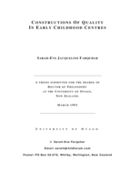 Construction of quality in early childhood centres