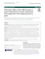 Pleiotropic effect of the ABCG2 gene in gout: involvement in serum urate levels and progression from hyperuricemia to gout