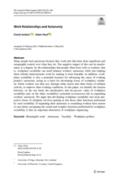 Work Relationships and Autonomy
