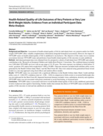 Health-Related Quality-of-Life Outcomes of Very Preterm or Very Low Birth Weight Adults: Evidence From an Individual Participant Data Meta-Analysis