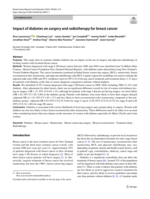 Impact of diabetes on surgery and radiotherapy for breast cancer