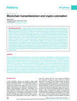Blockchain humanitarianism and crypto-colonialism