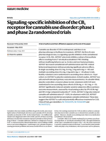 Signaling-specific inhibition of the CB1 receptor for cannabis use disorder: phase 1 and phase 2a randomized trials