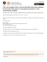 The cost savings of the rural accelerated chest pain pathway for low-risk chest pain in rural general practice: a cost minimisation analysis