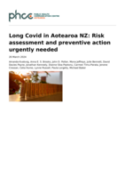 Long Covid in Aotearoa NZ: Risk assessment and preventive action urgently needed