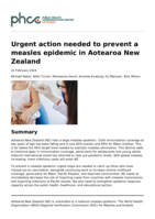 Urgent action needed to prevent a measles epidemic in Aotearoa New Zealand