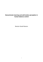 Sensorimotor learning and self-motion perception in human balance control