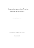 Conservation genomics of mohua (Mohoua ochrocephala)