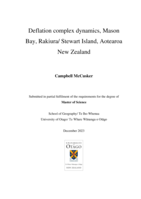 Deflation complex dynamics, Mason Bay, Rakiura/ Stewart Island, Aotearoa New Zealand