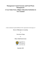 Management control systems and food waste management: A case study from a higher education institution in New Zealand