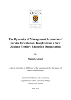 The dynamics of management accountants' service orientation: Insights from a New Zealand tertiary education organisation