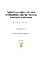 Exploiting oxidative stress in the treatment of drug-resistant metastatic melanoma